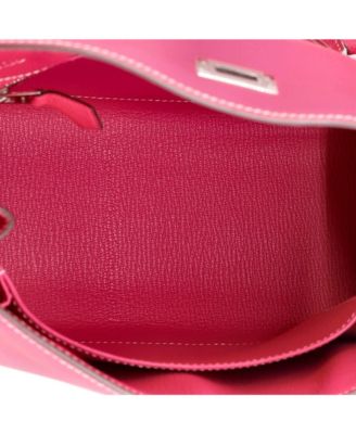 Kelly 25 Handbag Pink Epsom with Palladium Hardware