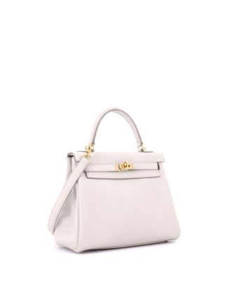 Kelly 25 Handbag Light Togo with Gold Hardware