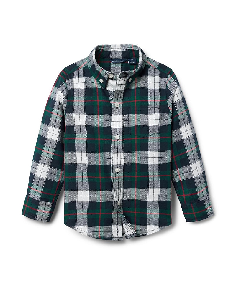 Janie and Jack Unisex Tartan Flannel Shirt - Little Kid, Big Kid