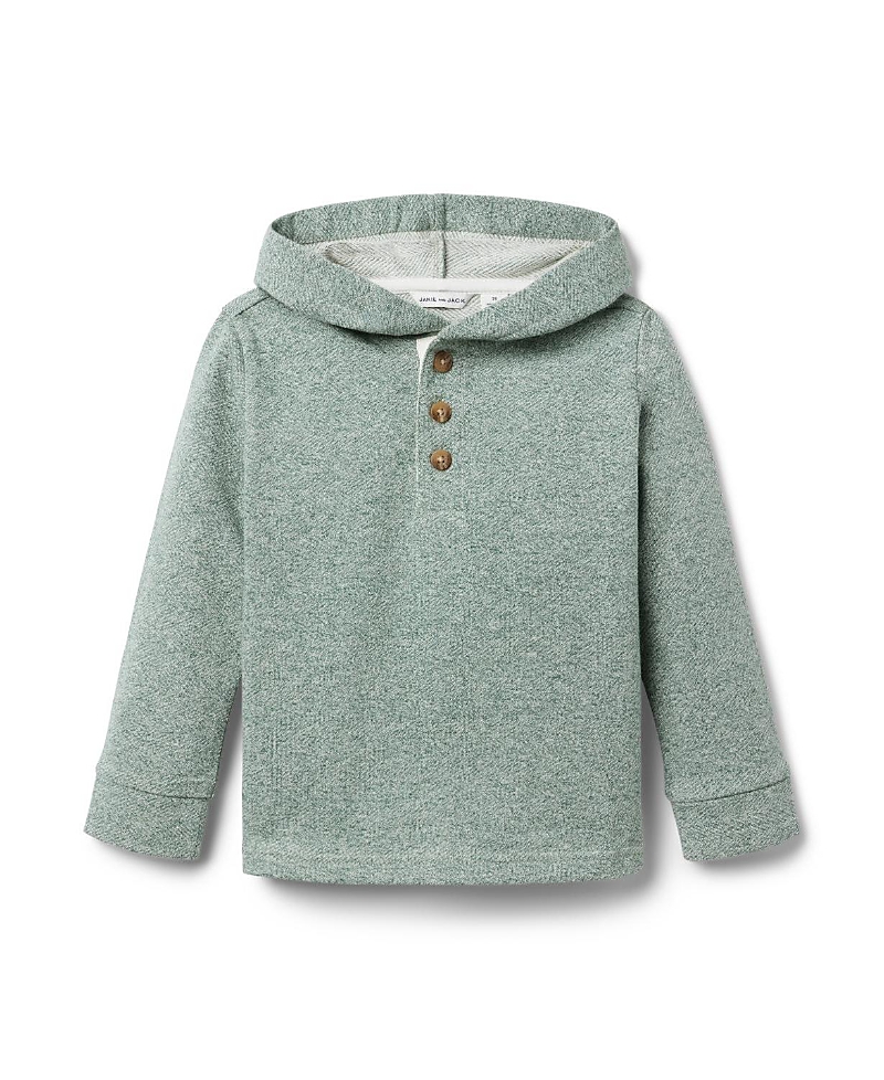 Janie and Jack Boys' Herringbone Hooded Sweatshirt - Little Kid