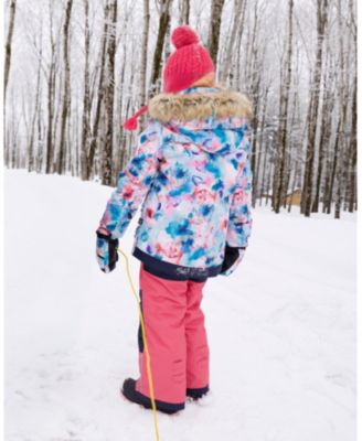 Girls' Two-Piece Play Snowsuit Floral Jacket - Big Kid