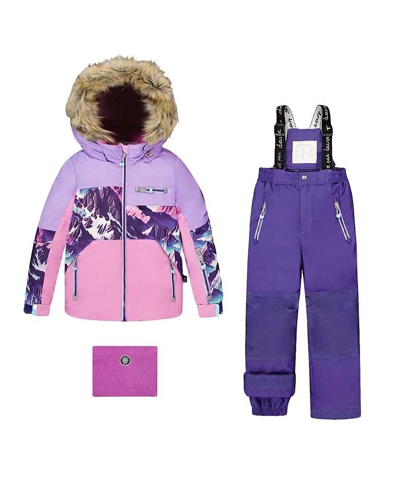 Deux par Girls' Two-Piece Play Snowsuit Mountains - Big Kid