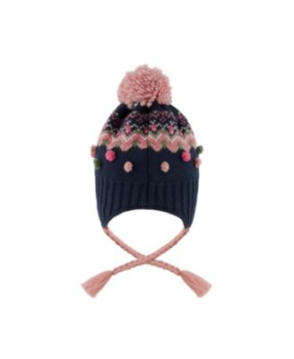 Girls' Lined Peruvian Knit Pompom Hat - Little Kid, Big Kid