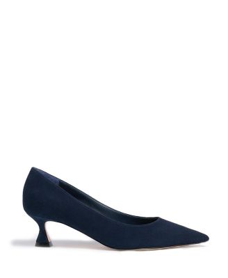  Women's Suede Flared Kitten Heel Pump