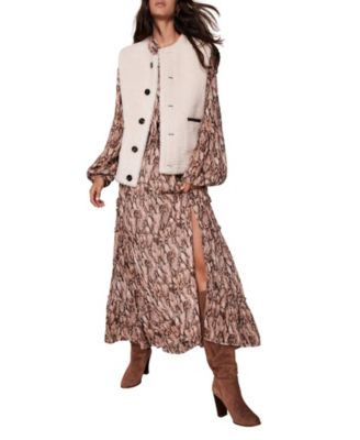  Women's Snake Print Midi Dress