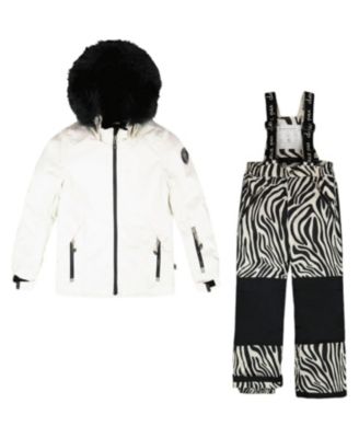  Girls' Two-Piece Play Snowsuit with Printed Pants - Little Kid