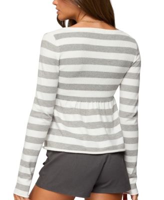 Lockie Striped Knit Babydoll Top