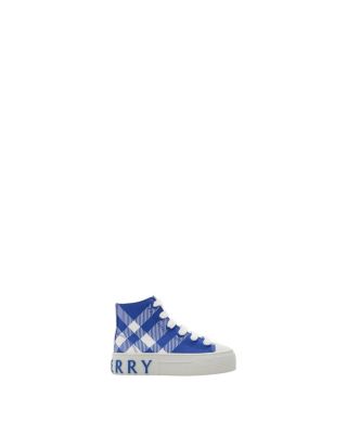  Unisex Check Cotton High Top Sneakers