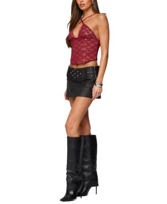  Luella Studded Faux Leather Mini Skort