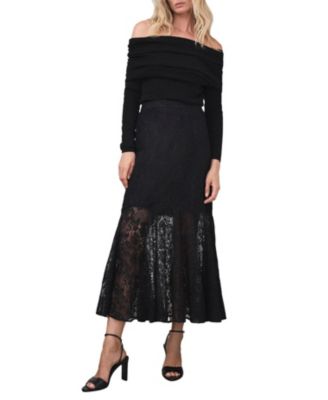  Women's Lace Fluted Sheer Skirt