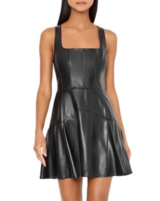 Faux Leather Mini Dress