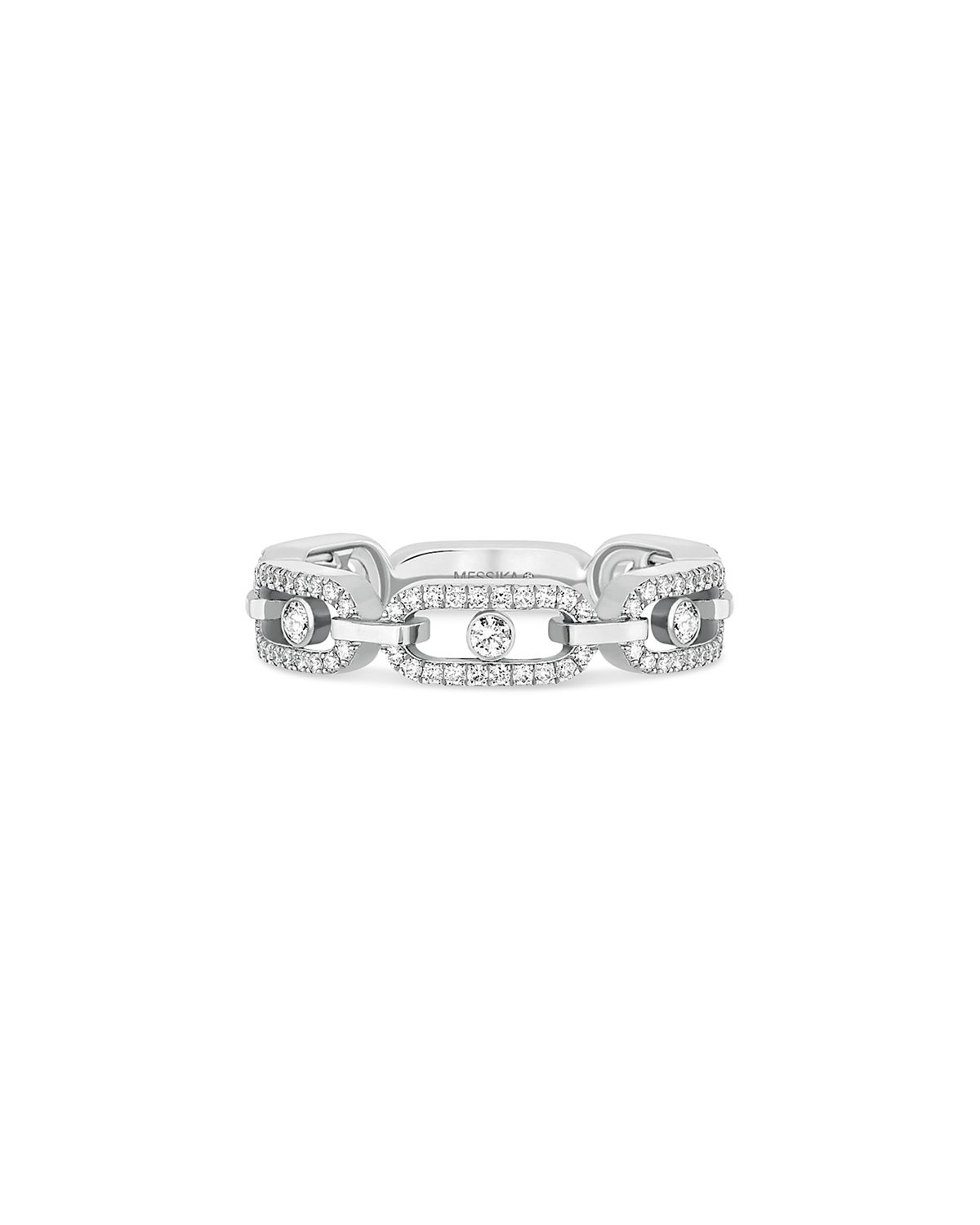 Messika 18K Yellow Gold Move Link Diamond Pave Chain Ring