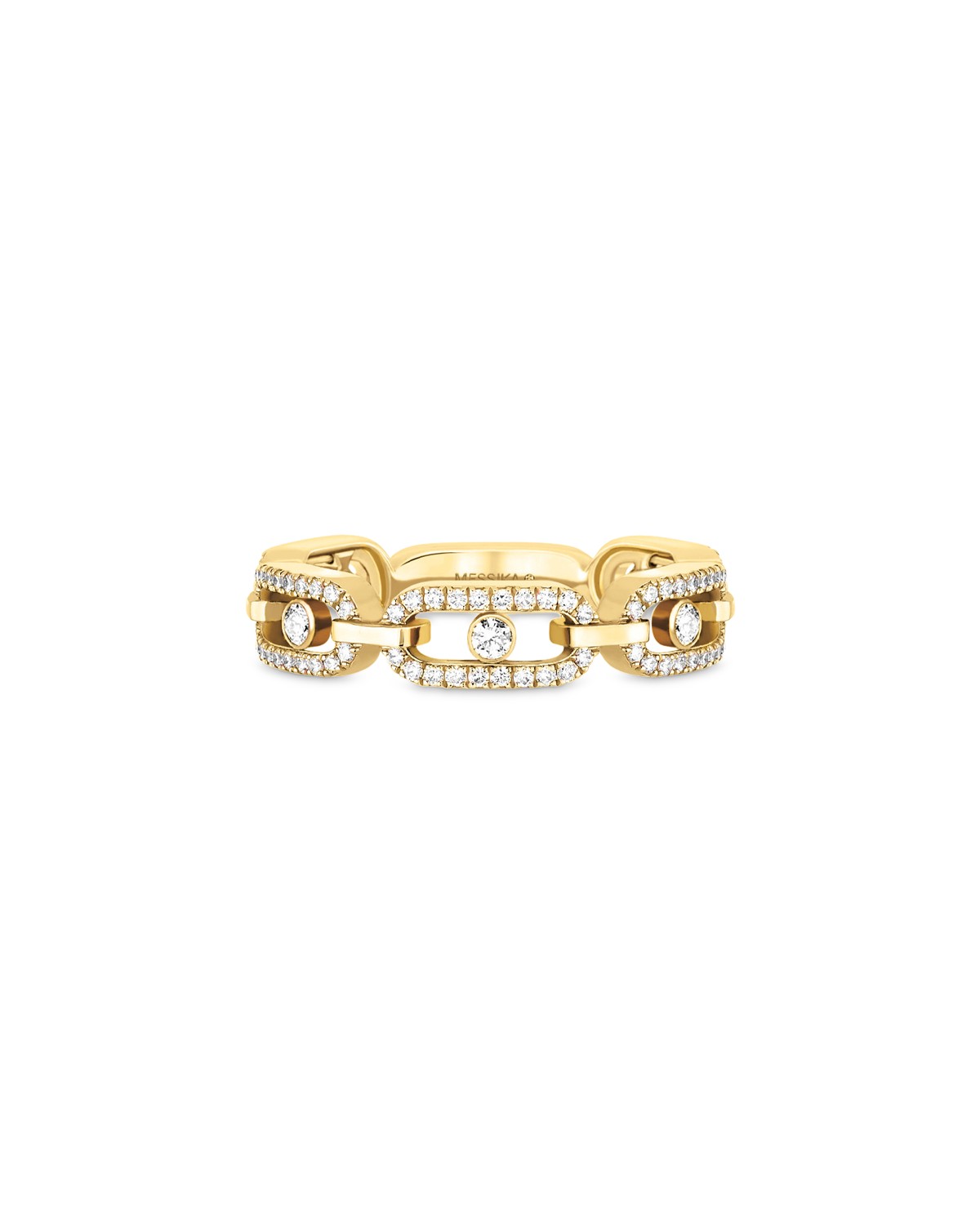 18K Gold Move Link Diamond Pavé Chain Ring, 0.43 tcw