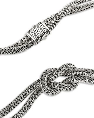 Sterling Silver Love Knot Double Strand Chain Necklace