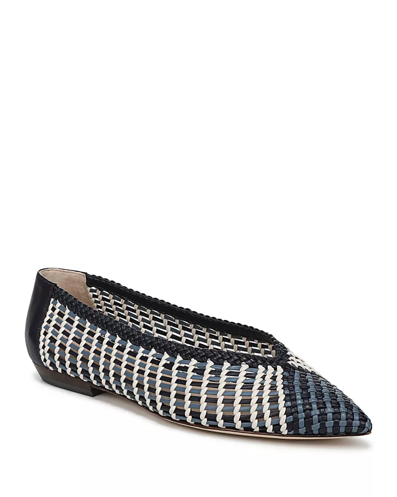 Veronica Beard Women's Bancroft Woven Leather Ballet Flats