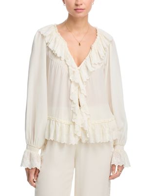 Avee Silk Ruffled Blouse