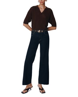 Cropped Wide Leg Jeans Cornflower Blue 