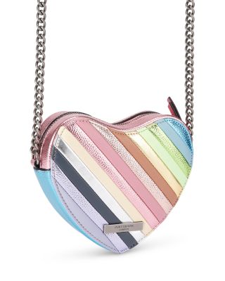 Kensington Heart Metallic Leather Stripe Crossbody
