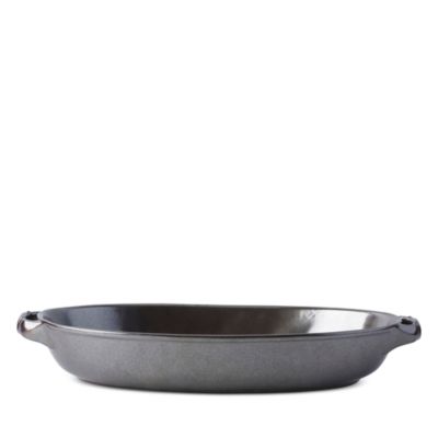 Pewter Stoneware 15.5" Shallow Baker