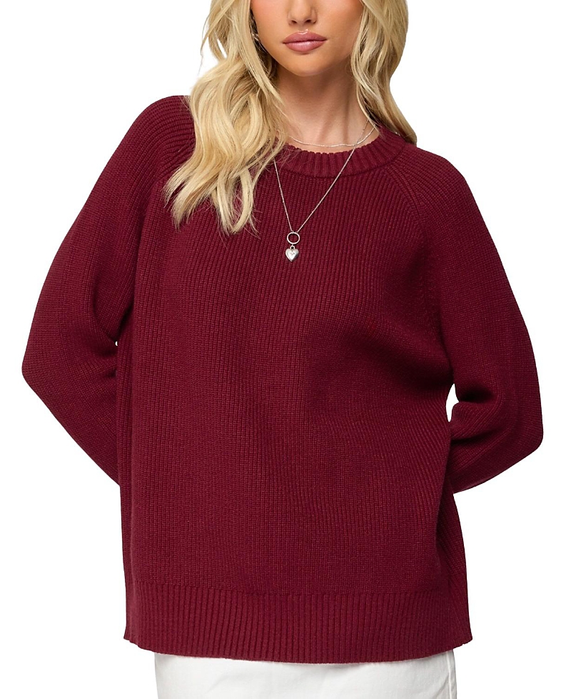 Edikted Lavonne Oversized Knit Raglan Sweater