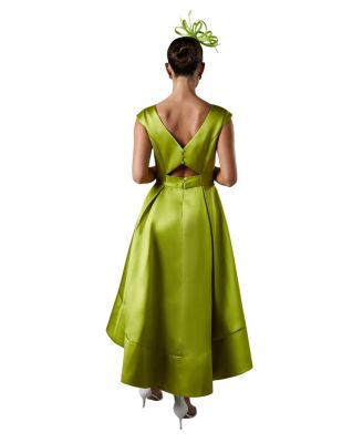 High Low Twill Midi Dress