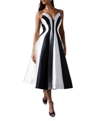  Contrast Panel Midi Dress