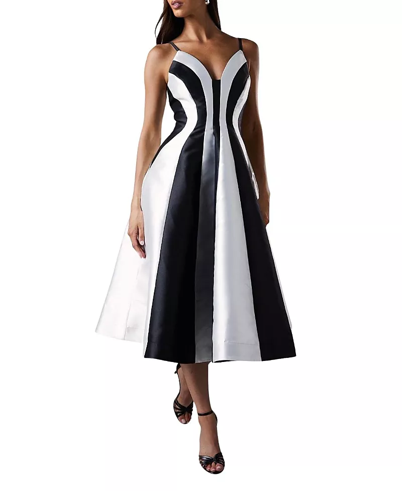 Coast Midi Contrast Panel Dress