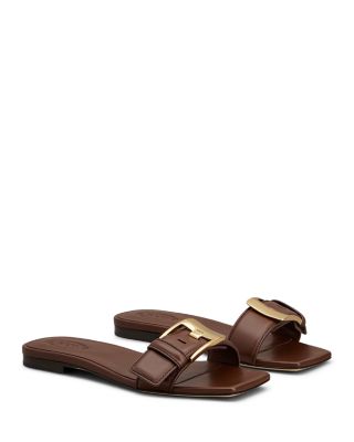 Women's Leather Slide Sandals