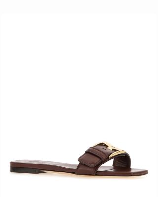 Women's Leather Slide Sandals