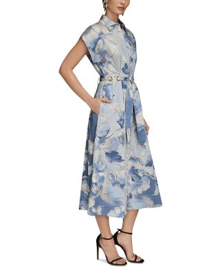 Tie Front Cap Sleeve Shirtdress