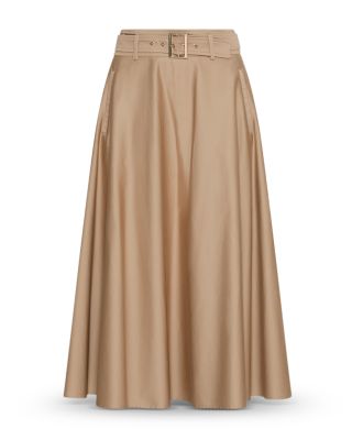 Water Repellent Midi Skirt