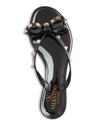 Women's Rockstud Bow Thong Sandals