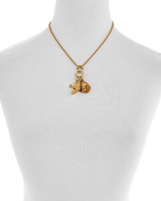 Horse Medallion Charms Necklace, 17"-18"