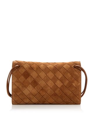 Andiamo Glove Pouch on Strap Intrecciato Suede Bag