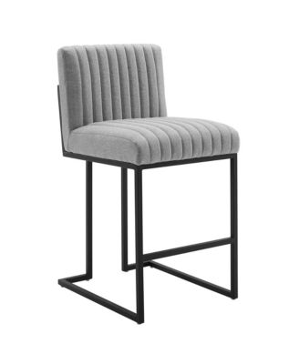 Indulge Channel Tufted Fabric Counter Stool