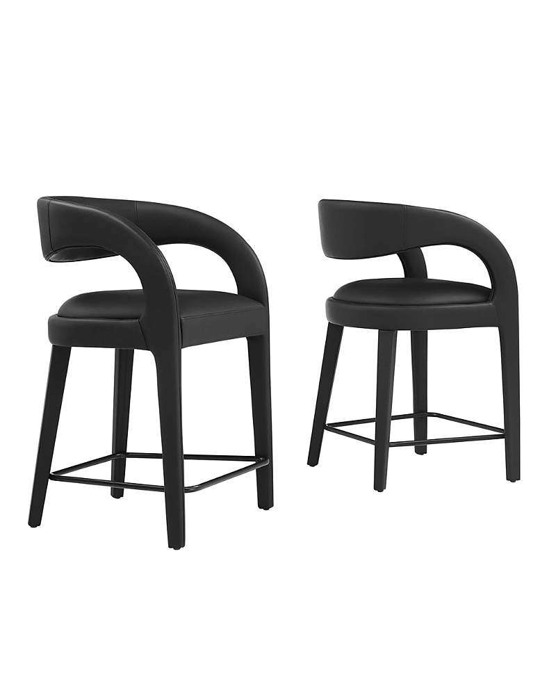 Modway Pinnacle Faux Leather Counter Stool, Set of 2