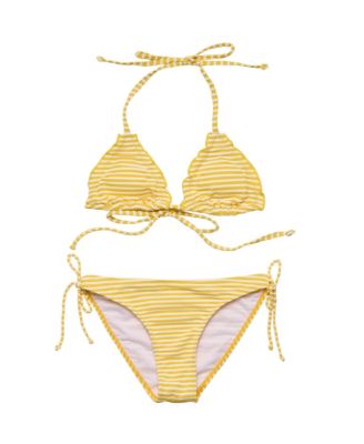 Girls' Sunshine Stripe Triangle Bikini - Big Kid