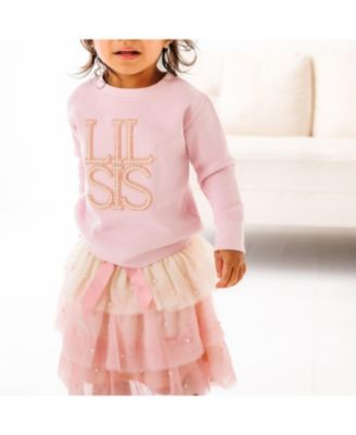 Girls' Lil Sis Pearl Patch Sweatshirt - Baby, Little Kid