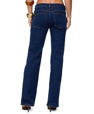  Jemima Low Rise Straight Leg Jeans in Dark Blue Washed