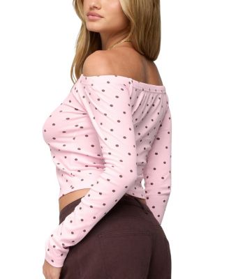 Leandra Off Shoulder Polka Dot Top