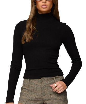 Saskia Fitted Ribbed Turtle Neck Top