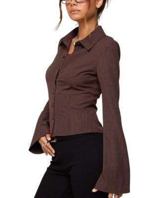 Pinstripe Tailored Button Up Shirt