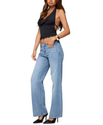  Holly Low Rise Straight Leg Jeans in Light in Blue Washed