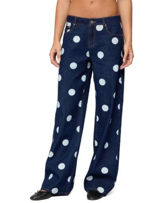  Leyah Polka Dot Low Rise Baggy Jeans