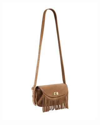 Le Mini Mambo Fringed Suede Shoulder Bag