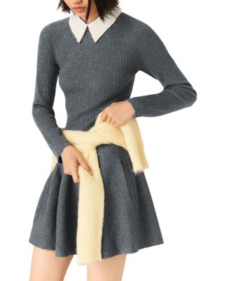 Ribbed Mini Skater Dress