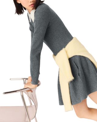 Ribbed Mini Skater Dress