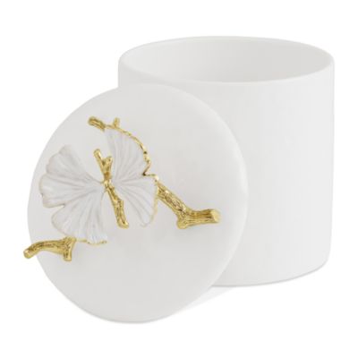 Butterfly Ginkgo Porcelain Canister, Extra Small