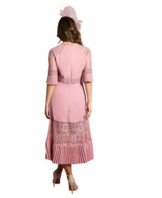 Lace Insert Midi Dress