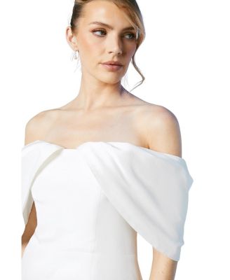 Statement Bardot Mini Bridal Dress